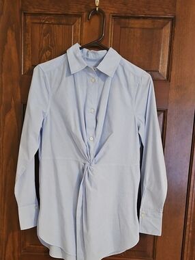 LOFT Pale Blue Collared Button-Down Shirt